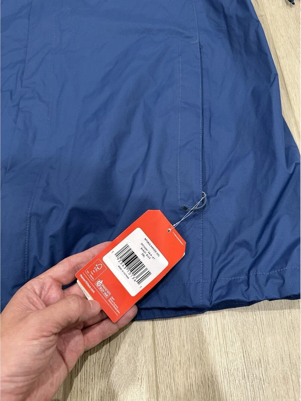 NWT The North Face DryVent Rain Jacket Mens XXXL 3XL Blue Hood Windbreaker